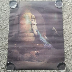 FRANK FRAZETTA Poster Egyptian Queen Vintage Dark Fantasy Litho Print - Picture 1 of 12