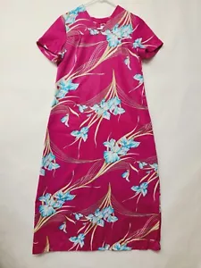 Vintage Hawaiian Muumuu Women's Size S Pinkish Floral Print Short Sleeve Midi  - Picture 1 of 16