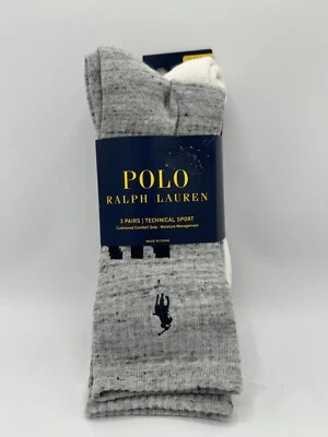 Meias Polo Ralph Lauren Pônei Masculinas 3 Pares Esporte Técnico - Imagem 1 de 4