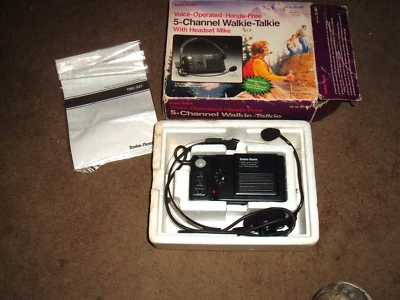 Radio Shack Voice Operated Hands Free 5 Channel Walkie Talkie W/Headset Mike NOS - Image 1 of 4