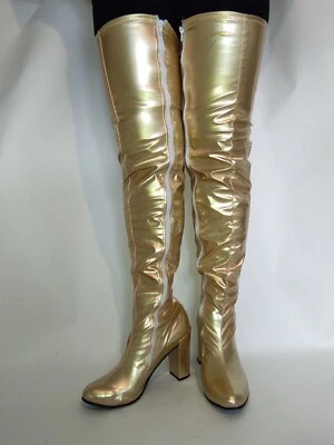 Handmade Charol PU Oro, Talla 40-47 Rv ,Nuevo, 11CM Tacón, Longitud 82CM Pl - Imagen 1 de 4