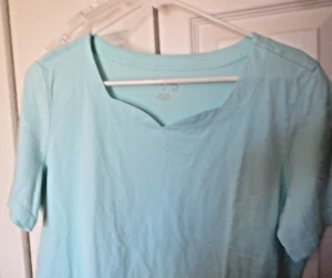 Coral Bay ~ kurzärmliges Damenoberteil aquamarin (Herzausschnitt) ~ Größe Large - Bild 1 von 5