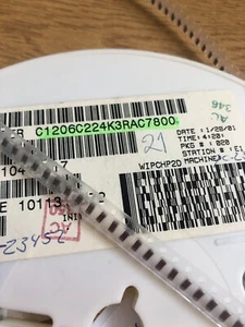 Multilayer ceramic cap C1206C224K3RAC7800   0.22UF 25V  1206 series 200pcs  B74 - Picture 1 of 1