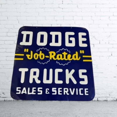 Dodge Truck  Pure Porcelain Enamel Heavy Metal Sign 24 x 24 Inches Double Side - Image 1 of 2