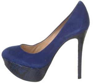 Alexandre Birman Suede Platform Pumps with Snakeskin Trim (37 EU; 7 US) GREAT - Picture 1 of 5