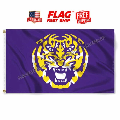 LSU Tigers Flag 3x5 Football Louisiana State University NEW Fast FREE Shipping - Image 1 of 4