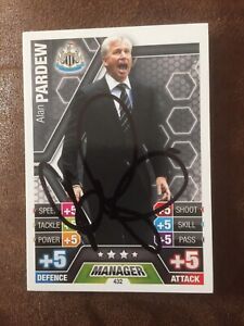 ALAN PARDEW, HAND SIGNED, 2013/14 NEWCASTLE UNITED MANAGER, MATCH ATTAX CARD