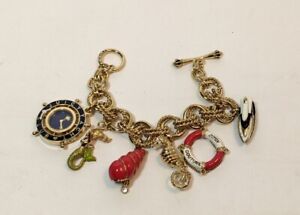  Juicy Couture Nautical Sea Sail Charm Bracelet / Time Piece Watch  RETIRED