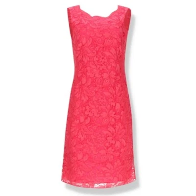 EMILIO PUCCI 51RG21 Sleeveless Floral Lace Mini Dress Silk Lined Pink It44 M Us8 - Image 1 of 4
