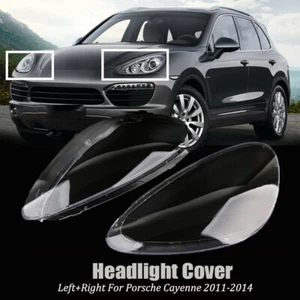 Left+Right Headlight Headlamp Lens Cover Clear For Porsche Cayenne 2011-2014 - Picture 1 of 16