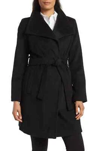 NWT Michael Kors Womens BELTED ASYMMETRICAL JACKET COAT BLACK SIZE XS - Picture 1 of 3