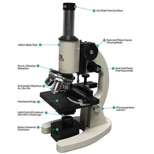 Student Microscope, Hands-On Labs, 600x magnification - NEW - Picture 1 of 5