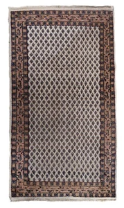 Tapis vintage fait main Seraband indien 89cm x 160cm (1970s) - Picture 1 of 9