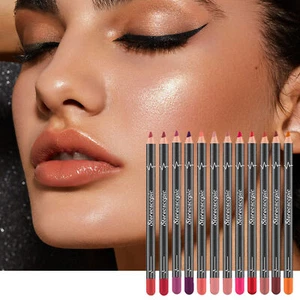 12pcs Matte Velvet Lip Pencil / Lip Liner Waterproof Long Lasting Cosmetics - Picture 1 of 12