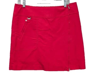 Ralph Lauren Golf Women's Skort Size 10 Red Tennis Pickleball Stretch Zip Pocket - Picture 1 of 11