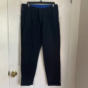 Armani Exchange navy textured pleated trouser pants size 32 office career - Picture 1 of 8