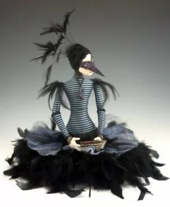 Cloth Art Doll Pattern Class Tutorial "The Raven" by Cindee Moyer - Picture 1 of 3