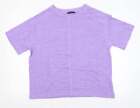 M&S Womens Purple Round Neck Viscose Pullover Jumper Size 14