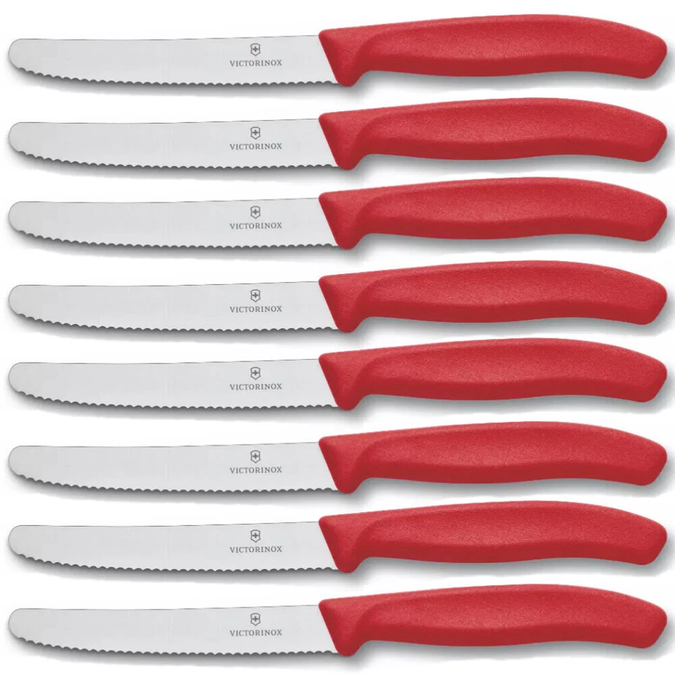 Victorinox Steak & Tomato Cuchillo Pistola Empuñadura 11cm | Juego Rojo x 8 Cuchillos Foto 1 de 1