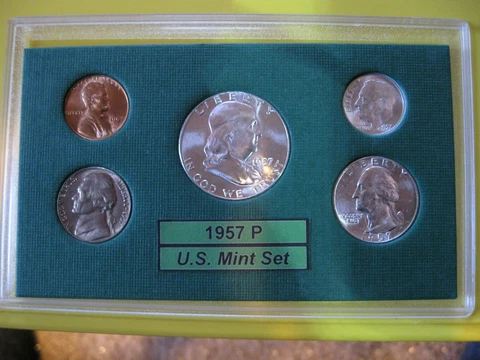 1957 P US Mint Set Brilliant Uncirculated! Cover