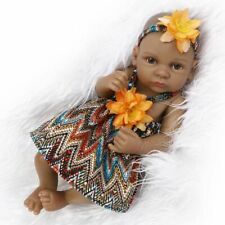 Black Reborn Dolls Baby Doll Newborn Silicone Vinyl Lifelike Gifts Girl Dolls US