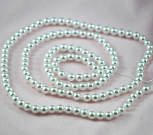 *140pcs 6mm Pure White Color Faux Imitation Plastic Round Pearl Beads* - Picture 1 of 2