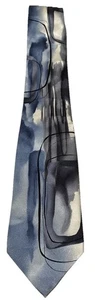 Corbata Jerry Garcia Para Hombre Azul Gris Patio Performance Colección Seda Cincuenta y Dos - Imagen 1 de 9