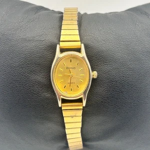 Orologio Eternity Acciaio Inox Tono Oro Donna Quarzo Funzionante Batteria Nuova - Foto 1 di 8