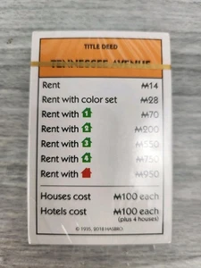 Monopoly Parts & Replacement Pieces-Factory Sealed 2018-Titles-Chance-Community - Picture 1 of 2