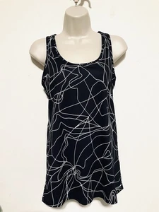 Fabletics Small Tank Top Schwarz Weiß Geometrisch Racerback Mesh Akzent - Bild 1 von 9