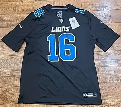 NWT Nike Jared Goff Detroit Lions #16 Black   Mens Size XL  - Image 1 of 4