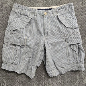 Vintage Polo Ralph Lauren Cargo Shorts 33 Seersucker Nadelstreifen Hickory 90er - Bild 1 von 9