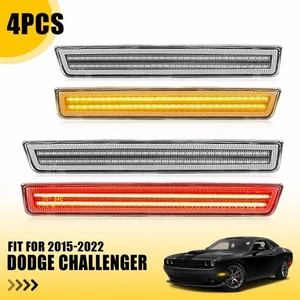 4pcs Amber Red Front Rear Side Marker Signal Lights For 2015-22 Dodge Challenger - Picture 1 of 14