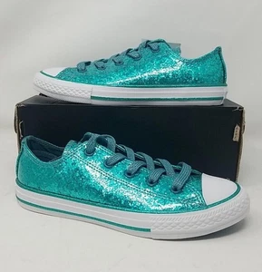 Converse Girls Chuck Taylor All Star Glitter Low Top Sneakers Size 3 #063 - Picture 1 of 6