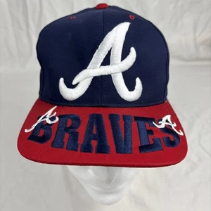 Vintage 90s Atlanta Braves Snapback Hat Drew Pearson NWOT Deadstock Big A Cap - Picture 1 of 8