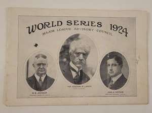 1924 Rare WORLD SERIES PROGRAM MLB Baseball SENATORS vs GIANTS w/ Walter Johnson - Picture 1 of 18