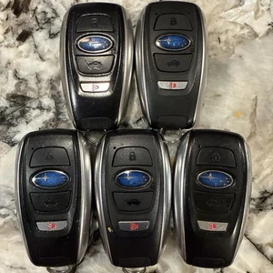 USED OEM SUBARU SMART KEY 4 BUTTON FCC ID: 5-HYQ14AHK AND 1 HYQ14AKB 6-PIECES - Picture 1 of 5