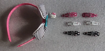 Sanrio Hello Kitty девочка Snap зажим заколка волос обруч для волос Sanrio розовый черный белый - Изображение 1 из 3