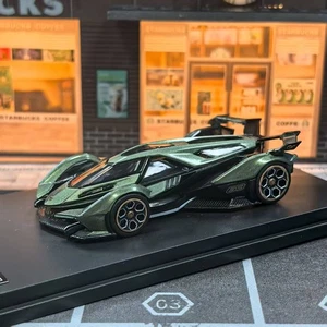 LMF 1/64 Scale Lamborghini V12 Vision GT Green Diecast Car Model Collection Gift - Picture 1 of 4