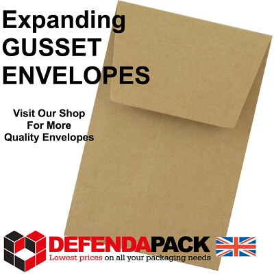 C6 C5 C4 C3 GUSSET ENVELOPES V BOTTOM POSTAL POSTING PEEL & SEAL MANILLA PAPER - Image 1 of 2