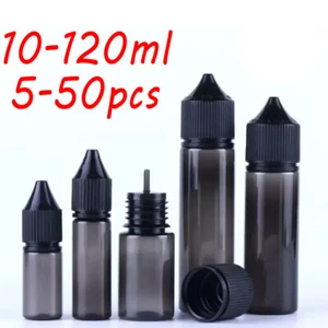 5-50X Empty Plastic Long Tip Dropper Bottles Refillable Containers 10-120ML - Picture 1 of 6