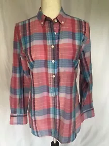 Suéter para mujer J CREW elástico algodón abotonado a cuadros, talla 6 - Imagen 1 de 8
