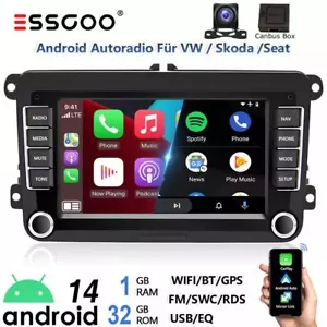 7" Apple Carplay Android 14 Car Stereo GPS Sat Nav For 2 DIN VW GOLF 5 6 Passat Polo - Picture 1 of 19