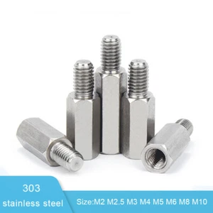 Male Female Spacer Thread Hex Connecting Nuts PCB Studs Standoff 303 stainless - Picture 1 of 7