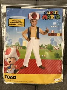 Disguise Super Mario Toad Toddler Costume Size M 3T 4T - With Hat!! New! #15 - Picture 1 of 2