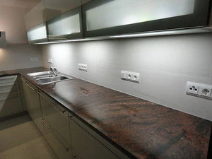 Küchenarbeitsplatte Abdeckung Arbeitsplatte Kücheninsel Granitplatte rot Buffet - Bild 1 von 9