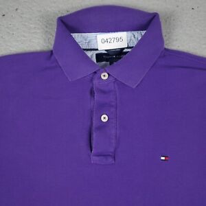 Tommy Hilfiger Polo Shirt Mens Medium Purple Casual Short Sleeve