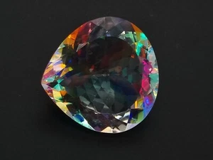 62.90 Ct Lab-Created EGL Certified Mystic Aura Quartz Pear Cut Loose Gemstone - Picture 1 of 6