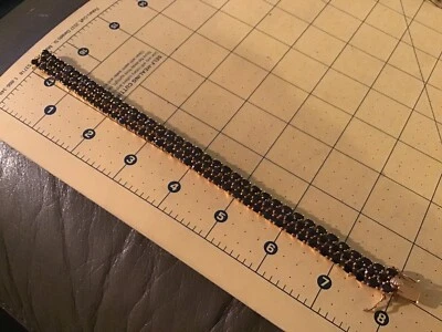 Brazalete de tenis DBJ de plata de ley corte ovalado de 3 filas recubierto de oro Foto 1 de 4