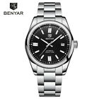 Benyar Men Seagull Auto Mechanical Wristwatches 10Bar Waterproof Steel Strap